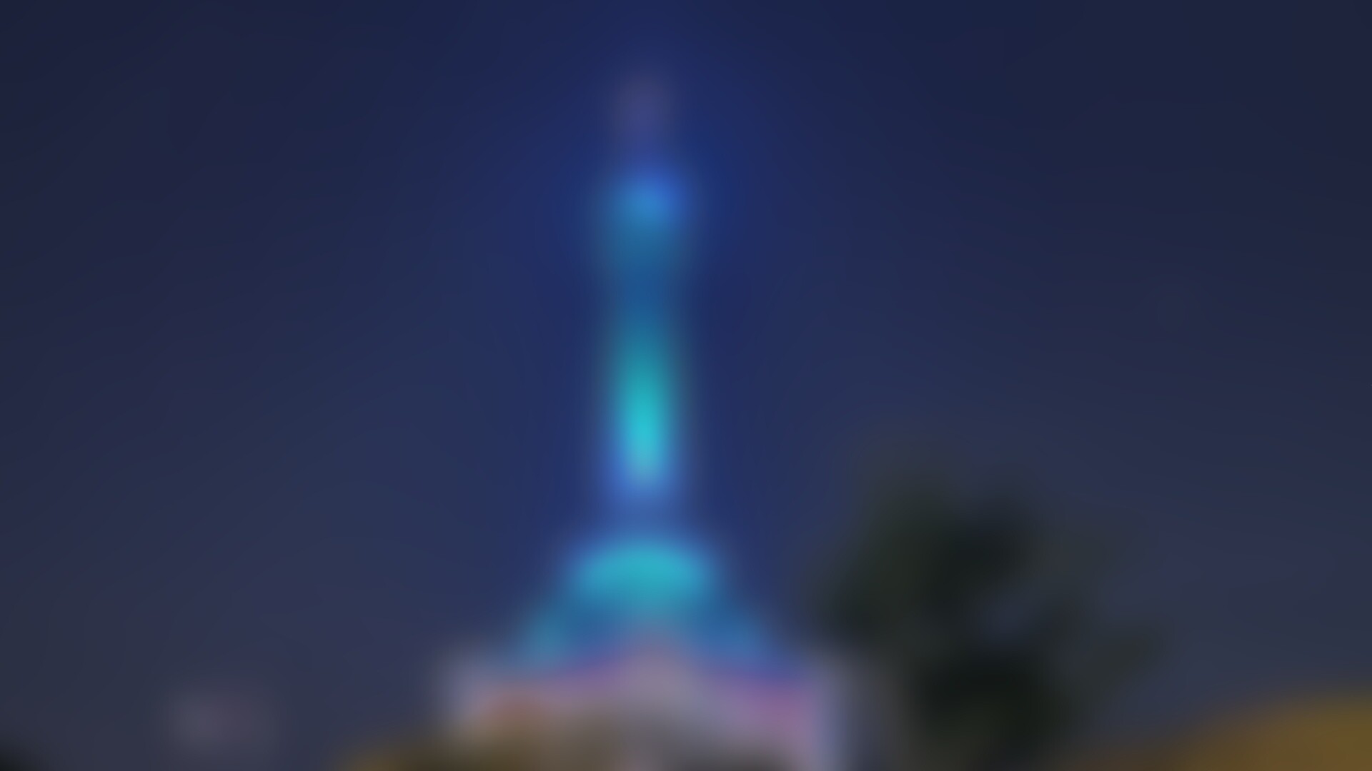 Monument in Santiago, Dominican Republic illuminated at night
