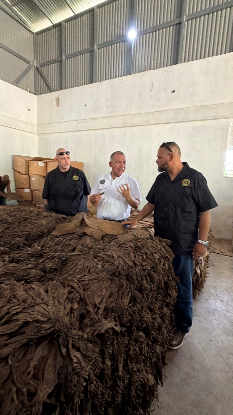 Master Blender Juan Gómez López discussing aged tobacco